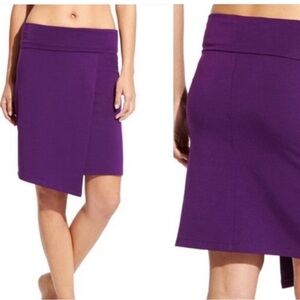 Athleta Women's Seaside Fold Skirt Faux‎ Wrap Purple Size Large EUC